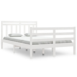 Maison Chic Lit adulte - Lit simple Cadre de lit,Structure du lit Contemporain Blanc Bois massif 120x200 cm -MN83666