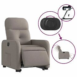 Maison Chic Fauteuil Relax pour salon, Fauteuil inclinable électrique taupe tissu -GKD63947 pas cher