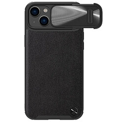 Coque en TPU + PU NILLKIN anti-chute, prend en charge la charge sans fil avec glissière pour appareil photo pour votre iPhone 14 Plus - noir