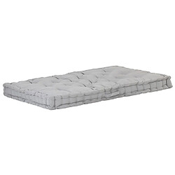 vidaXL Coussin de plancher de palette Coton 120x80x10 cm Gris