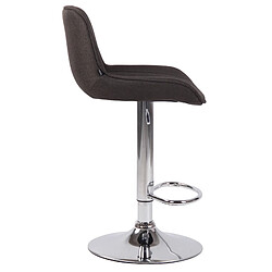 Avis Decoshop26 Tabouret de bar chaise haute x1 en tissu gris foncé coutures verticales support en métal chromé 10_0000563