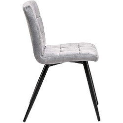 Avis Decoshop26 Lot de 2 chaises de salle à manger en velours gris rembourrée structure métal noir BUR09094