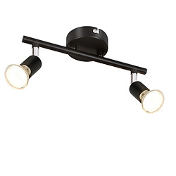 NETTLIFE 2 spots de plafond plafonnier noir LED pivotants à 330° GU10, faisceau mural pour couloir chambre salon