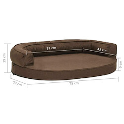 vidaXL Matelas de lit ergonomique pour chien 75x53 cm Aspect de lin pas cher