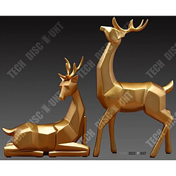 Tech Discount TD® sculpture ornement doré cerf chevreuil decoration resine animaux moderne créatif design maison artisanale chambre statue