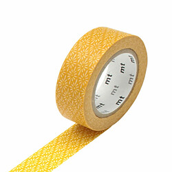 Masking tape orange fleurs jaune - 1,5 cm x 7 m