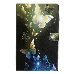 Etui en PU texture croisée avec support et porte-carte papillon d'or pour votre Samsung Galaxy Tab A8 10.5 2021 SM-X200/X205