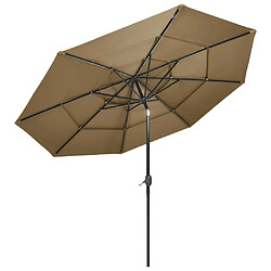 Avis Maison Chic Parasol Jardin | Parasol à 3 niveaux avec mat en aluminium Taupe 3 m - GKD71378