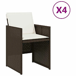 Maison Chic Lot de 4 Chaises de jardin avec coussins | chaises Relax d'extérieur marron résine tressée -GKD71968