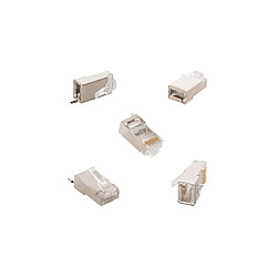 Ledkia Pack 100 Unités RJ45 FTP Blindé pour Extérieur Transparent pas cher