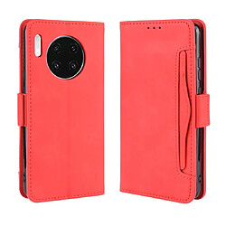 Wewoo Housse Coque Étui en cuir à Motif peau de veau de style portefeuille pour Huawei Mate 30avec fente carte séparée rouge