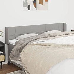 Maison Chic Tête de lit scandinave avec oreilles,meuble de chambre Gris clair 163x16x78/88 cm Tissu -MN39662