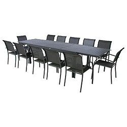 Hesperide Table de jardin extensible 12 Personnes Piazza - L. 200/320 cm - Graphite pas cher