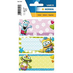 Elysees Paris Herma 5513de nom Cahier tiquettes pour l'école motif petits monstres, format 7, 6x 3, 5cm Contenu par Contenu: 9étiquettes