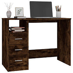 Avis vidaXL Bureau avec tiroirs Chêne fumé 102x50x76 cm Bois d'ingénierie