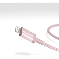 Basics Câble USB-C vers Lightning en nylon tressé, chargeur certifié MFi pour iPhone - doré rose, 1,82 m