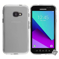 Htdmobiles Coque silicone gel fine pour Samsung Galaxy Xcover 4S + film ecran - BLANC TRANSPARENT