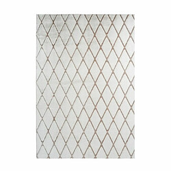 Paris Prix Tapis Shaggy Géométrique Vivica Blanc & Taupe 160 x 230 cm