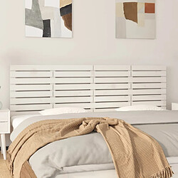 Maison Chic Tête de lit scandinave,Meuble de chambre murale Blanc 166x3x63 cm Bois massif de pin -MN55587