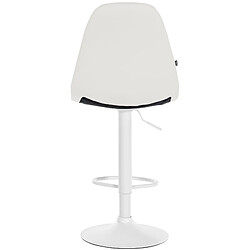 Decoshop26 Tabouret de bar x1 avec repose-pieds hauteur réglable pivotant assise en PVC blanc cadre métallique blanc 10_0004835 pas cher