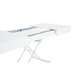 Inside 75 Table basse relevable extensible ALBATROS design blanc brillant pas cher