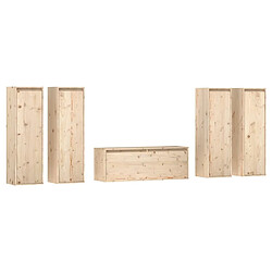 vidaXL Meubles TV 5 pcs Bois massif de pin