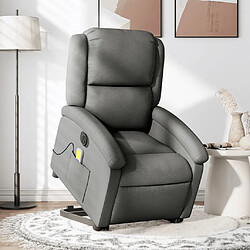 vidaXL Fauteuil inclinable de massage électrique Gris foncé Tissu