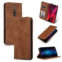 Wewoo Housse Coque Étui en cuir avec rabat horizontal magnétique Retro Skin Feel Business pour Xiaomi Mi 9T / Mi 9T Pro / Redmi K20 / K20 Marron