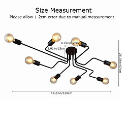 Stoex Moderne Lustre Noir Lampe suspension 8 E27 pour Salon Chambre Cuisine (Sans ampoules) [Classe énergétique A+] pas cher