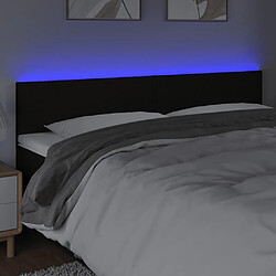 Avis Maison Chic Tête de lit scandinave à LED,meuble de chambre Noir 180x5x78/88 cm Tissu -MN16253