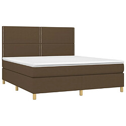 Avis Maison Chic Lit adulte- Lit + matelas + LED,Sommier à lattes de lit matelas et LED Marron foncé 160x200 cm -GKD67222