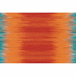 Avis Paris Prix Tapis en Laine Tissé Fait Main Sunset Orange & Bleu 170 x 240 cm