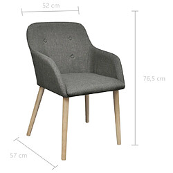 vidaXL Chaises à manger lot de 2 gris clair tissu et chêne massif pas cher