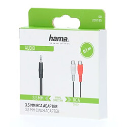 HAMA Adaptateur audio, 2 fiches RCA femelles - jack mâle 3,5 mm, stéréo