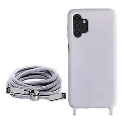 Avizar Coque Cordon Samsung Galaxy A13 4G Semi-rigide Lanière Tour du Cou 80cm Violet