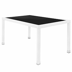 BigBuy Garden Table de Salle à Manger Marlene Aluminium Verre Rotin Verre trempé 160 x 90 x 76 cm