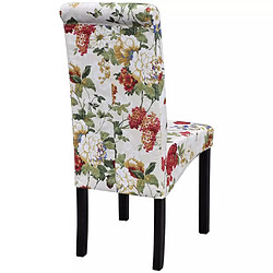 Decoshop26 Lot de 4 chaises de salle à manger cuisine style rustique motif fleurs en tissu multicolore CDS021771 pas cher