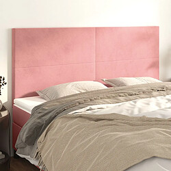 Maison Chic Lot de 4 Têtes de lit design pour chambre - Décoration de lit Rose 100x5x78/88 cm Velours -MN51461