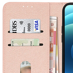 Avizar Étui Apple iPhone 12 Mini Protection avec Porte-carte Fonction Support rose gold pas cher