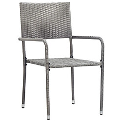 Salle à manger de jardin 3 pcs,Table et chaise à dîner Résine tressée Gris -MN51244