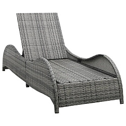 Maison Chic Chaise longue avec coussin | Bain de soleil Relax | Transat Résine tressée Anthracite -GKD69561 pas cher