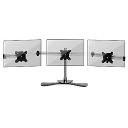 Duronic DM753 Support Triple 3 écrans de PC sur Socle | Hauteur Ajustable | Rotatif et Inclinable | Compatibilité avec Moniteur VESA 75/100 | Potence et Bras en Aluminium | Passe câble Inclus