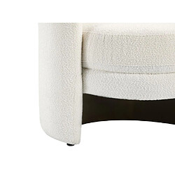 Vente-Unique Fauteuil arrondi en tissu bouclette blanc RUOTO pas cher