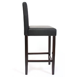 Avis Mendler 2x tabouret de bar chaise de bar M37 cuir synthétique ~ noir, pieds foncés