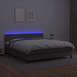 Avis vidaXL Sommier à lattes de lit avec matelas et LED Gris 180x200 cm