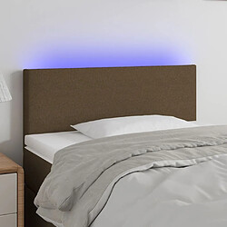 Maison Chic Tête de lit scandinave à LED,meuble de chambre Marron Foncé 90x5x78/88 cm Tissu -MN66485