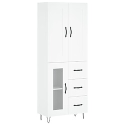 vidaXL Buffet haut Blanc 69,5x34x180 cm Bois d'ingénierie