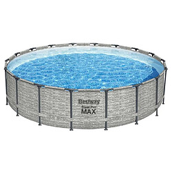 Bestway Piscine tubulaire ronde steel pro max Ø 5.49 x h.1.22 m - effet pierre