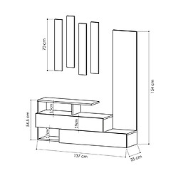 Avis Concept Usine Meuble d'entrée bois/blanc et porte-manteaux RAMAR