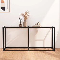 vidaXL Table console Transparent 160x35x75,5 cm Verre trempé